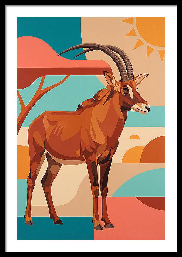 Roan Antelope In Vibrant Landscape