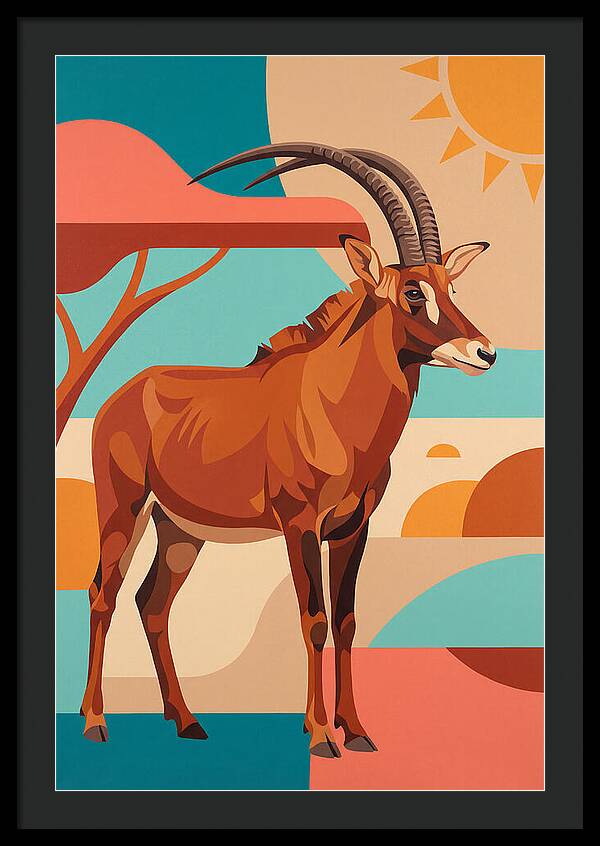 Roan Antelope In Vibrant Landscape