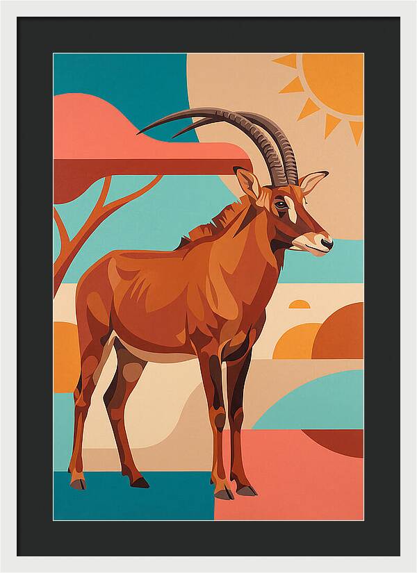Roan Antelope In Vibrant Landscape