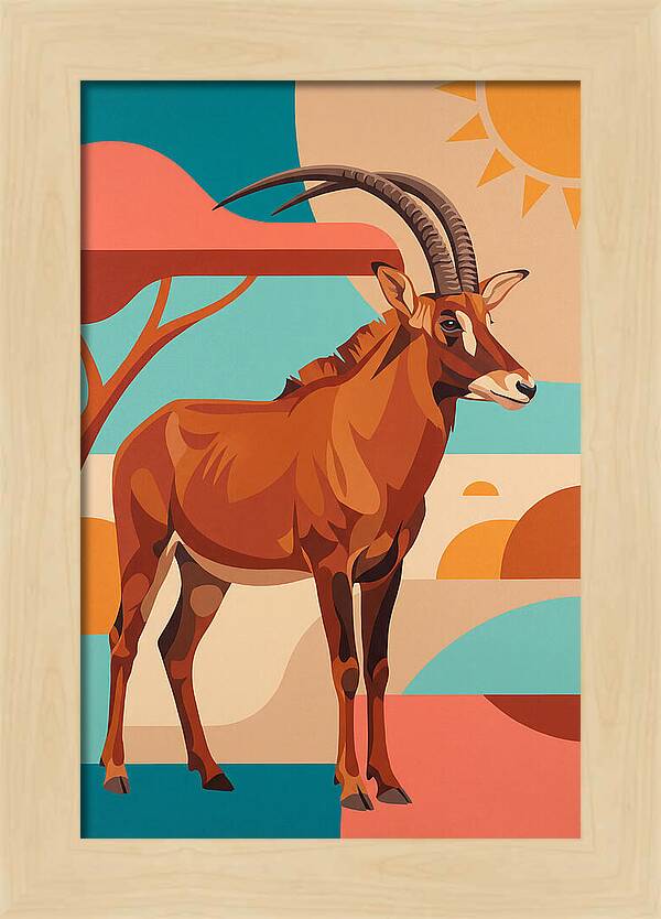 Roan Antelope In Vibrant Landscape
