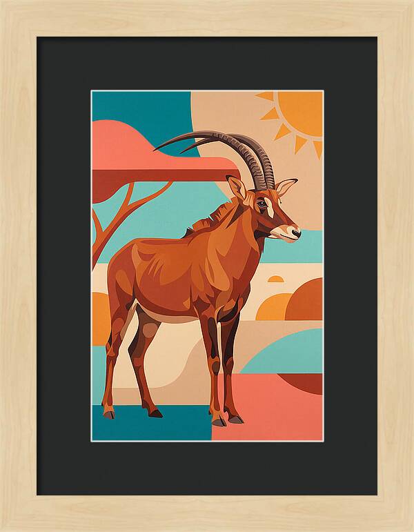 Roan Antelope In Vibrant Landscape