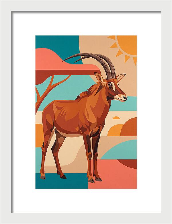 Roan Antelope In Vibrant Landscape