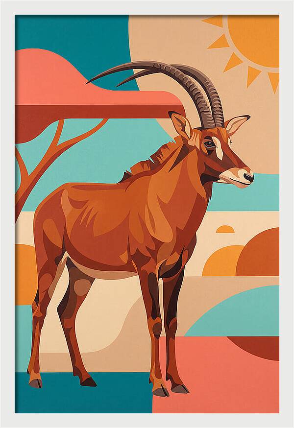 Roan Antelope In Vibrant Landscape