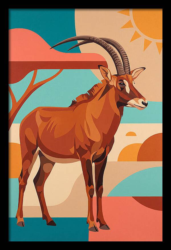 Roan Antelope In Vibrant Landscape