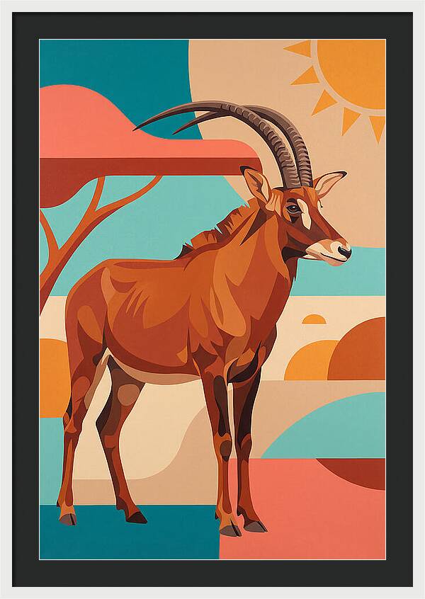 Roan Antelope In Vibrant Landscape