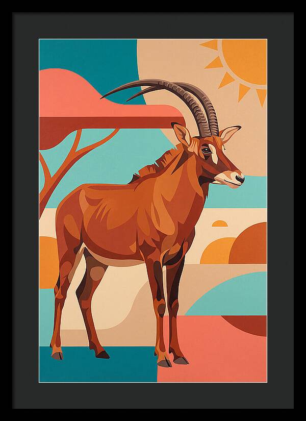 Roan Antelope In Vibrant Landscape