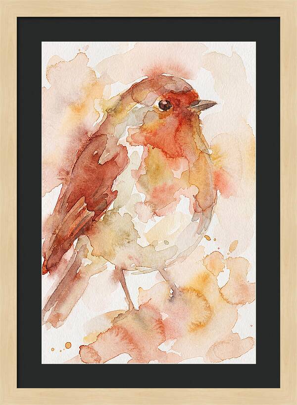 Robin In Watercolor Hues