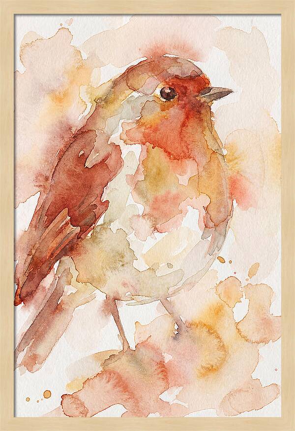 Robin In Watercolor Hues