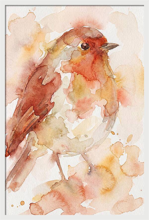 Robin In Watercolor Hues