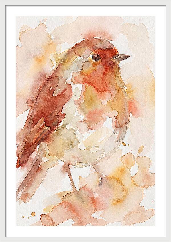 Robin In Watercolor Hues