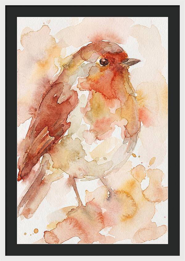 Robin In Watercolor Hues