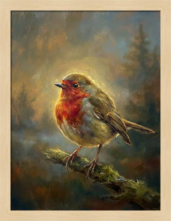 Robin Perched On A Branch