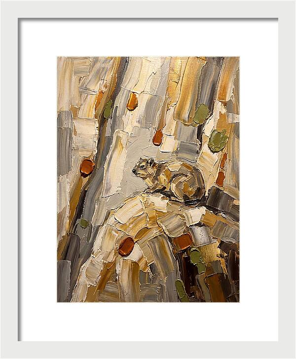 Rock Hyrax Among Textured Bark