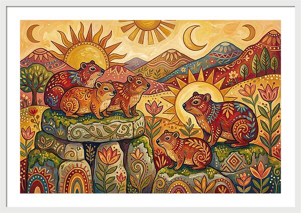 Rock Hyrax Family In Nature