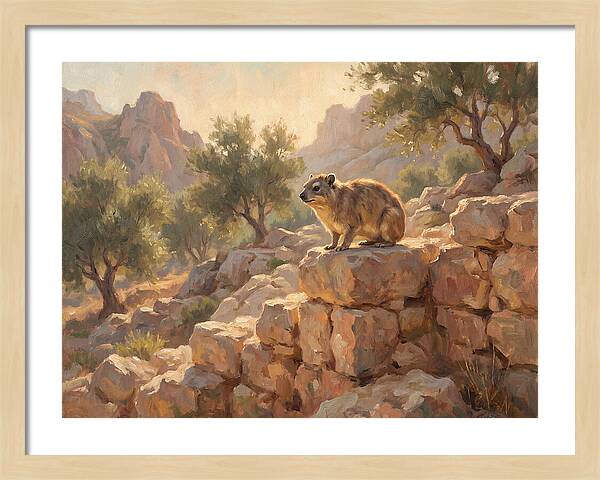 Rock Hyrax In Mediterranean Landscape