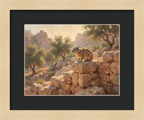 Rock Hyrax In Mediterranean Landscape