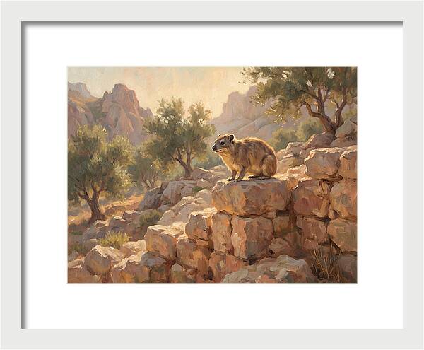 Rock Hyrax In Mediterranean Landscape