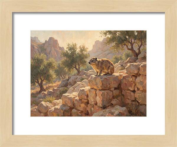 Rock Hyrax In Mediterranean Landscape