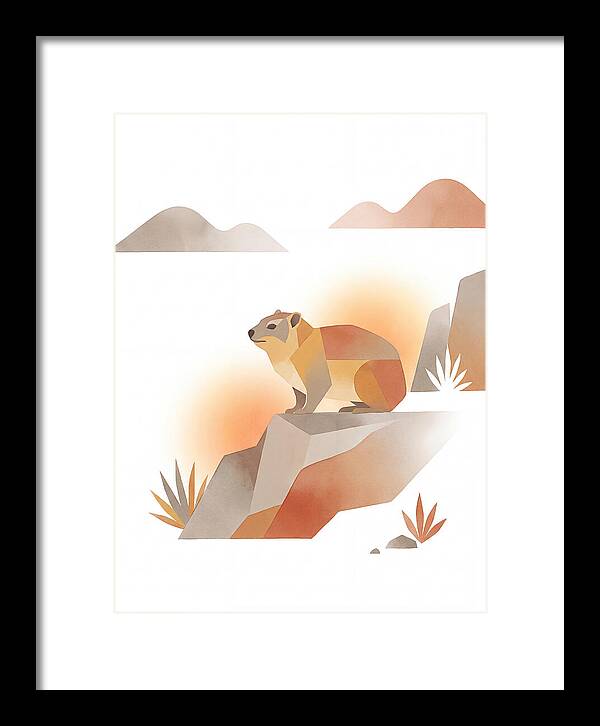 Rock Hyrax In Minimalist Style