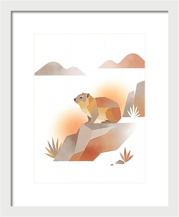 Rock Hyrax In Minimalist Style