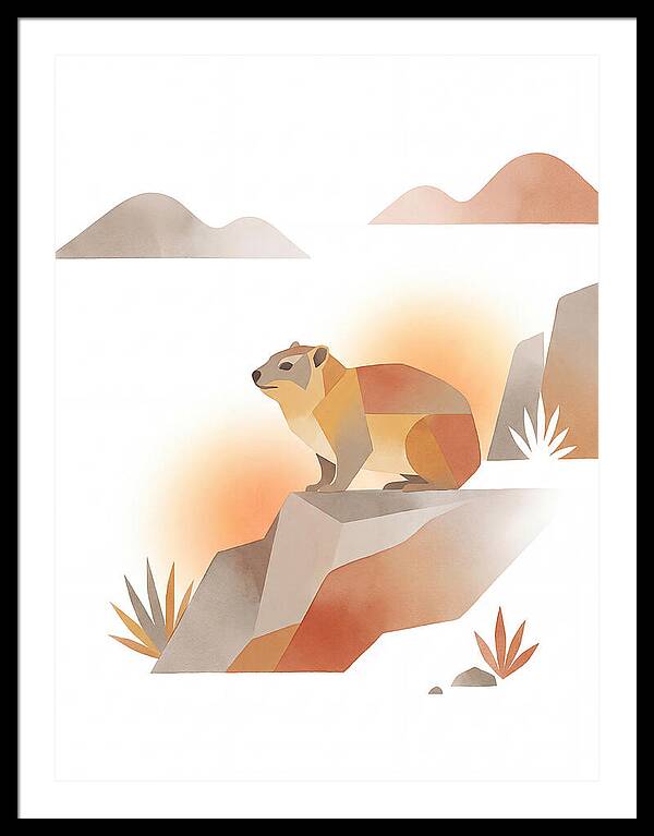 Rock Hyrax In Minimalist Style