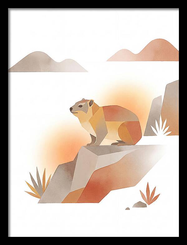 Rock Hyrax In Minimalist Style