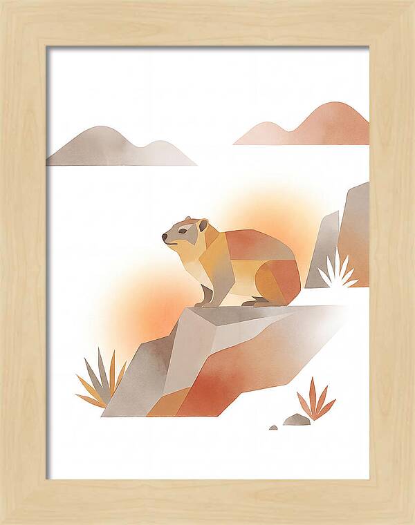 Rock Hyrax In Minimalist Style