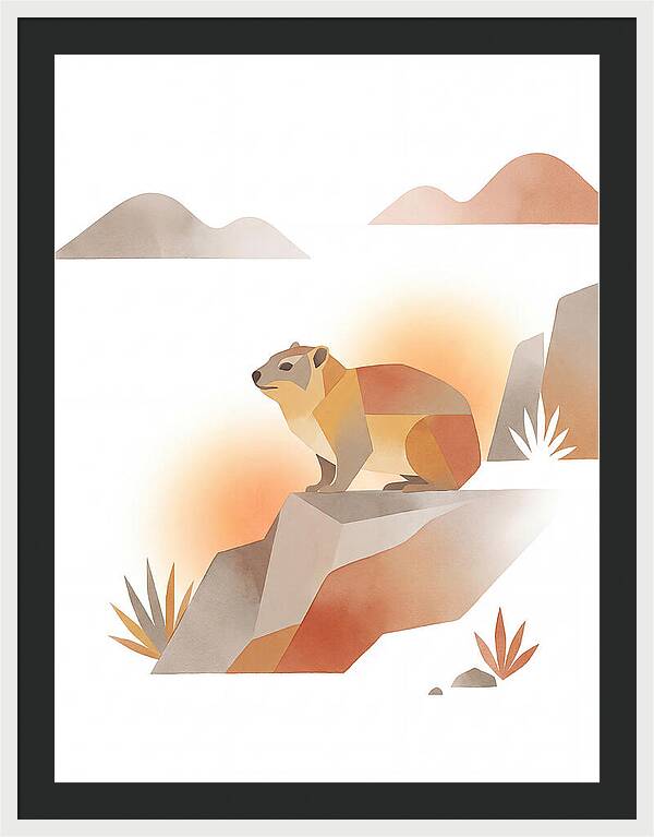 Rock Hyrax In Minimalist Style