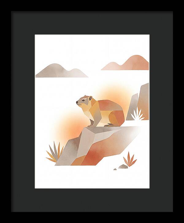 Rock Hyrax In Minimalist Style