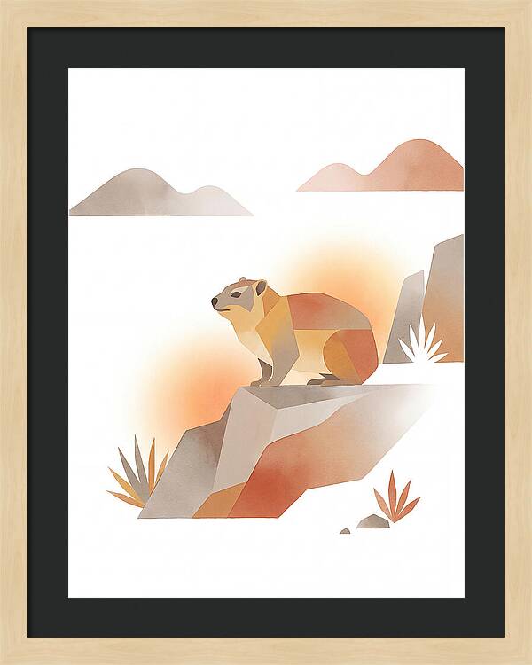 Rock Hyrax In Minimalist Style