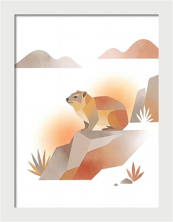 Rock Hyrax In Minimalist Style