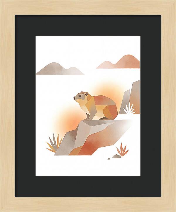 Rock Hyrax In Minimalist Style