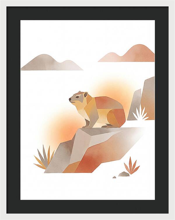 Rock Hyrax In Minimalist Style