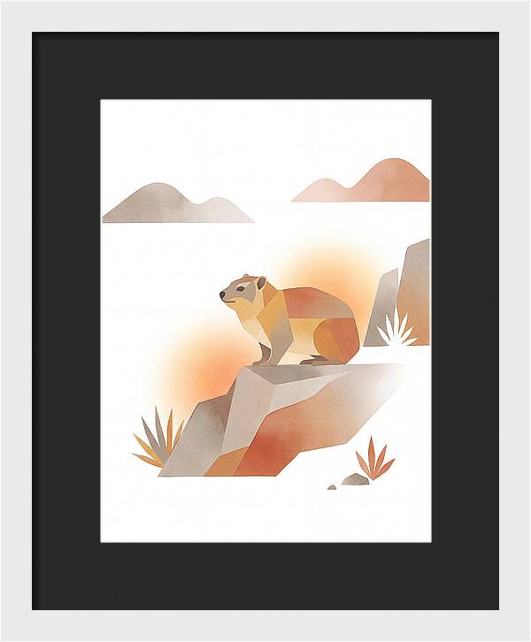 Rock Hyrax In Minimalist Style