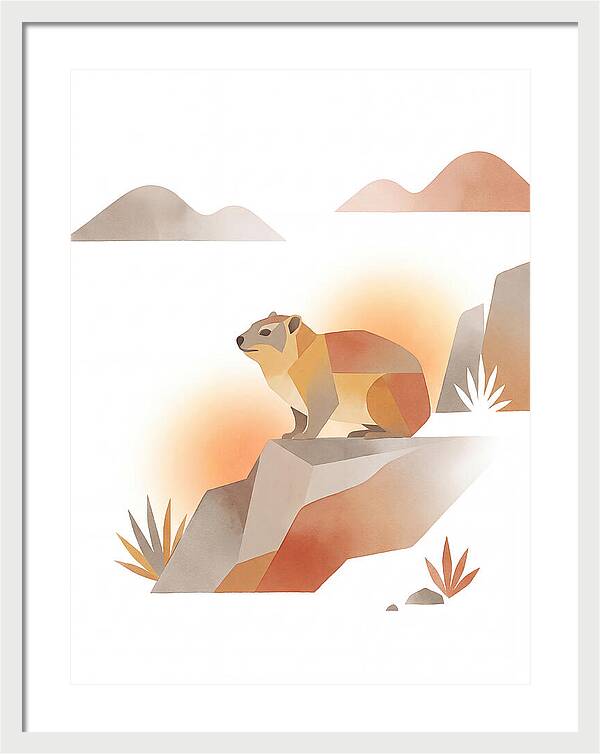 Rock Hyrax In Minimalist Style