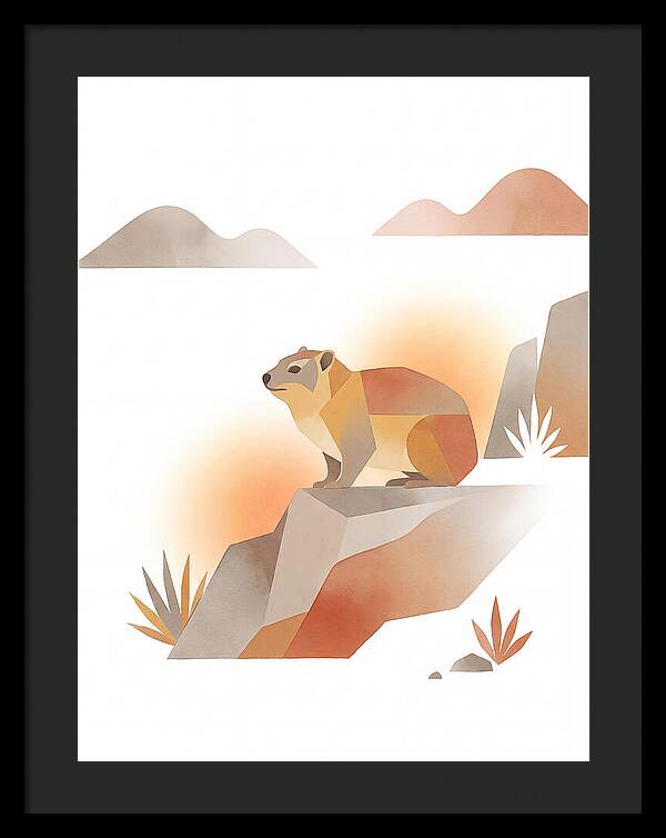 Rock Hyrax In Minimalist Style