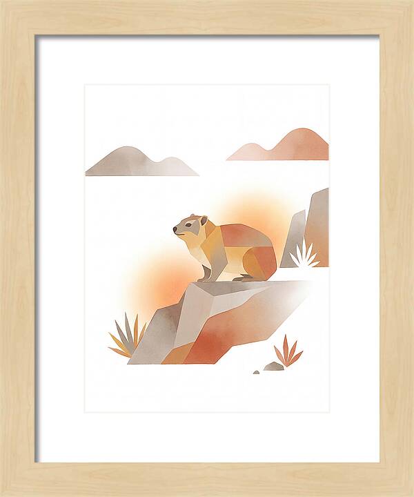 Rock Hyrax In Minimalist Style