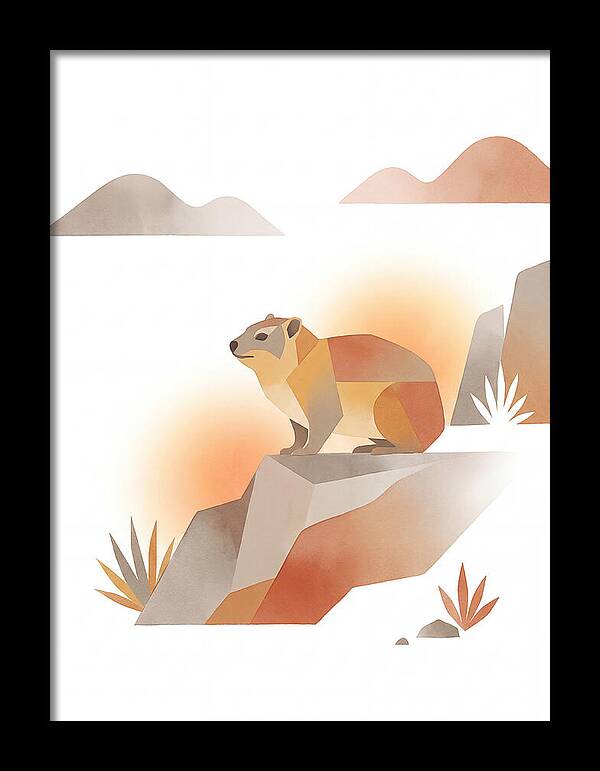 Rock Hyrax In Minimalist Style