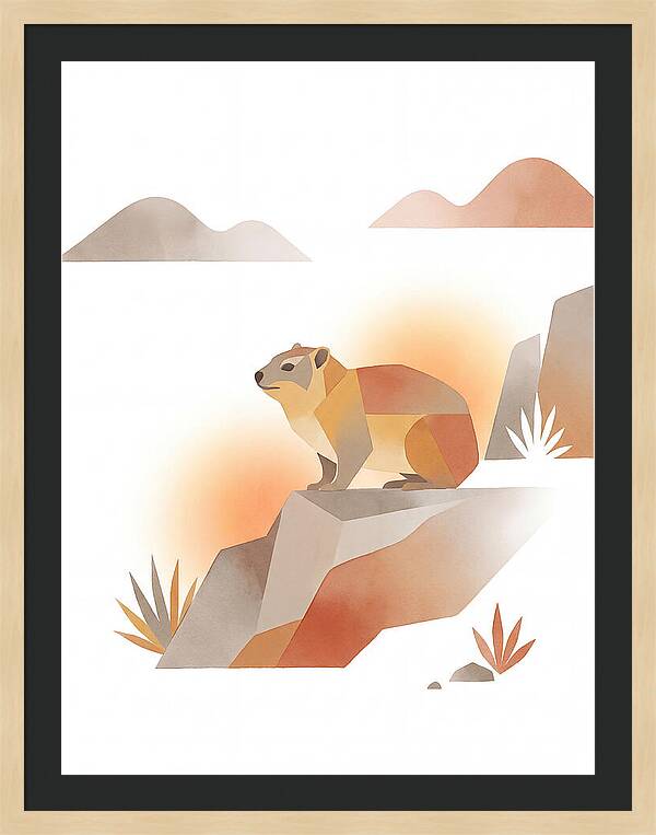 Rock Hyrax In Minimalist Style