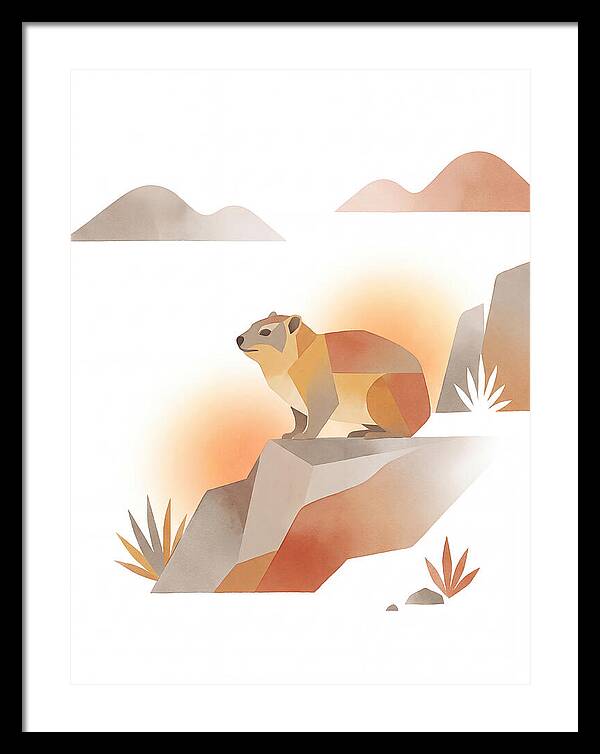 Rock Hyrax In Minimalist Style