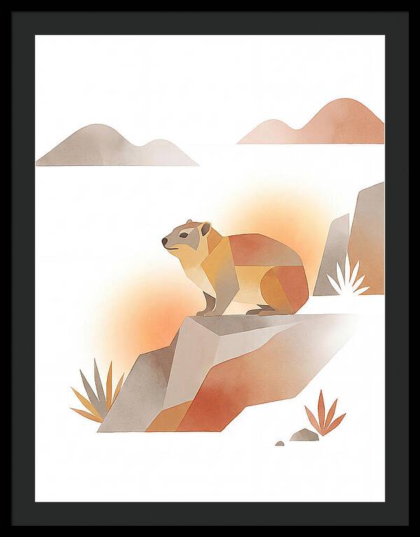 Rock Hyrax In Minimalist Style