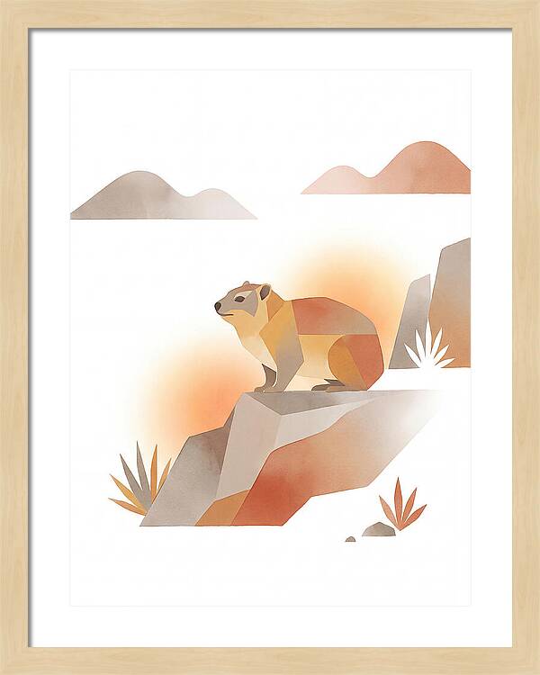 Rock Hyrax In Minimalist Style