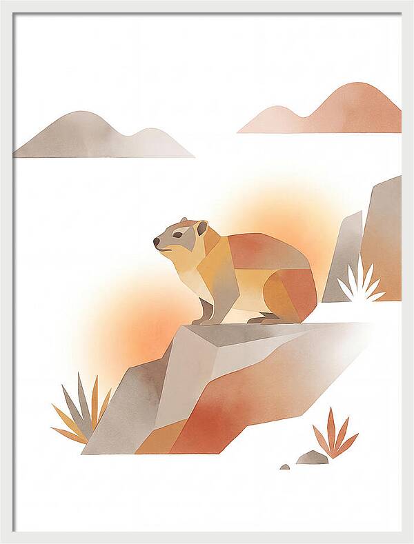 Rock Hyrax In Minimalist Style