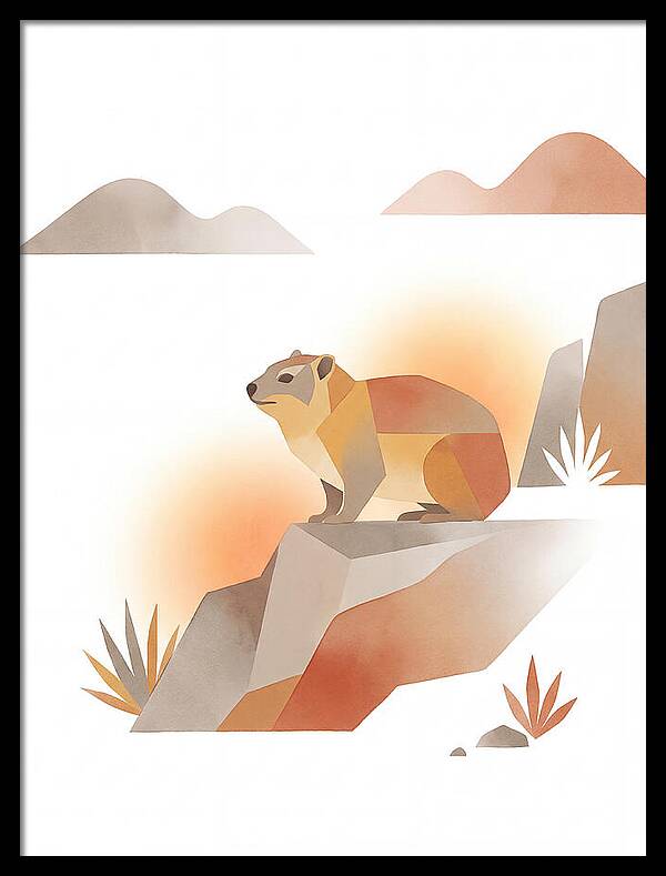 Rock Hyrax In Minimalist Style