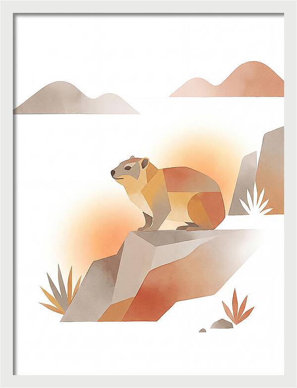 Rock Hyrax In Minimalist Style