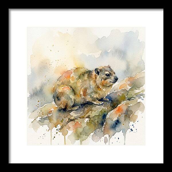 Rock Hyrax In Watercolor