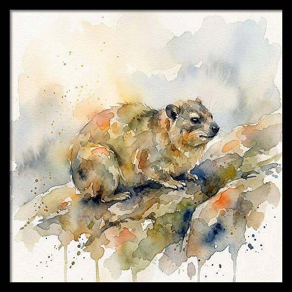 Rock Hyrax In Watercolor