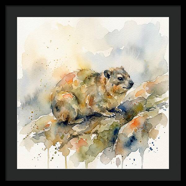 Rock Hyrax In Watercolor