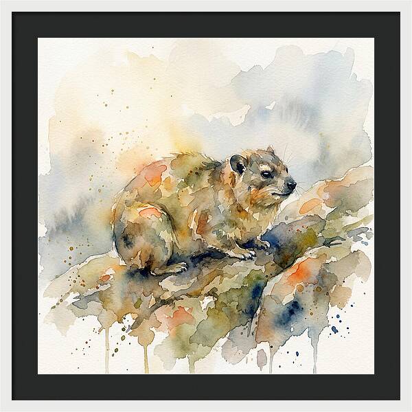 Rock Hyrax In Watercolor