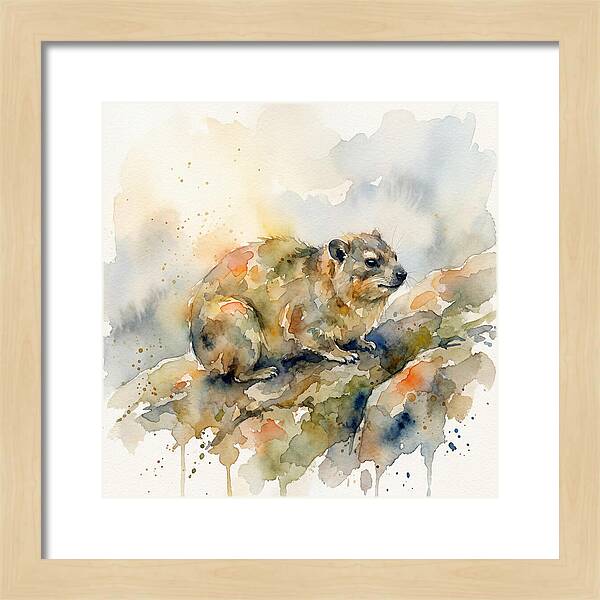 Rock Hyrax In Watercolor
